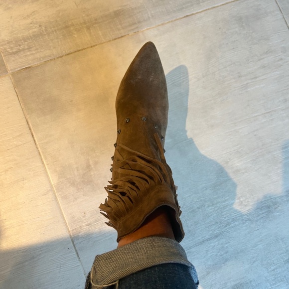 Fringe Suede Ankle Bootie - Picture 2 of 13